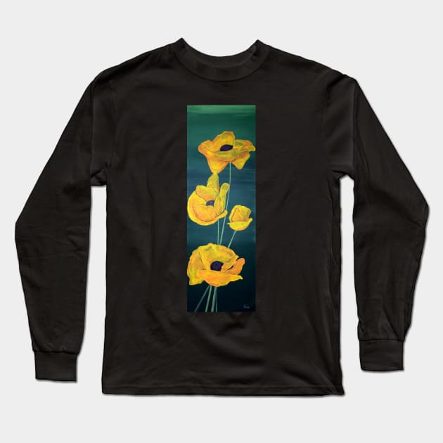 Poppies Long Sleeve T-Shirt by Mandiehatter